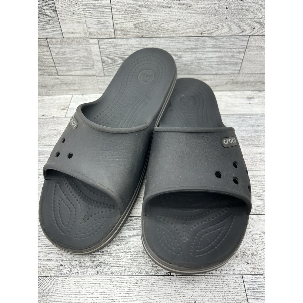 Crocs Crocband II Slides Flip Flops Sandals Slides Black Size Mens 8/Womens 10